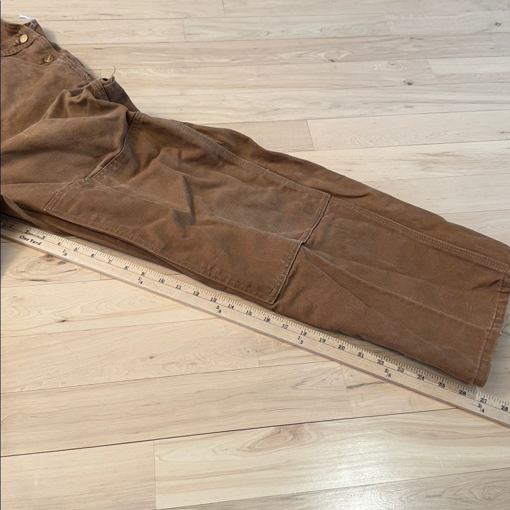 Vintage Carhartt Canvas Double Knee Overalls Duck Brown-Workwear-USA - Picture 6 of 11
